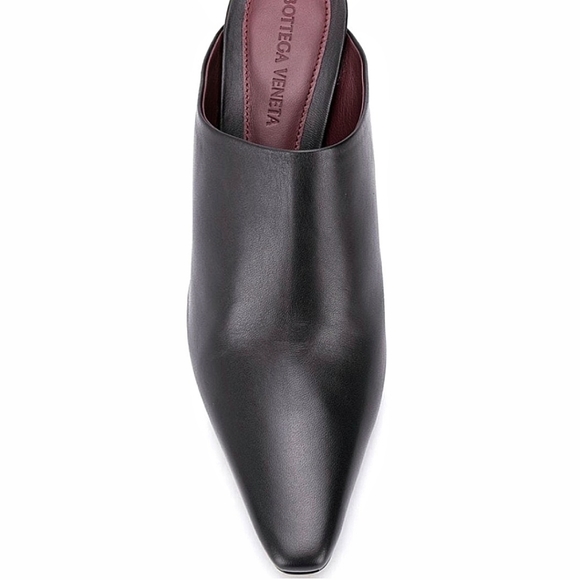 Bottega Veneta Square Pointy Toe Curved Block Heel Lamb Leather Mule - Picture 5 of 12